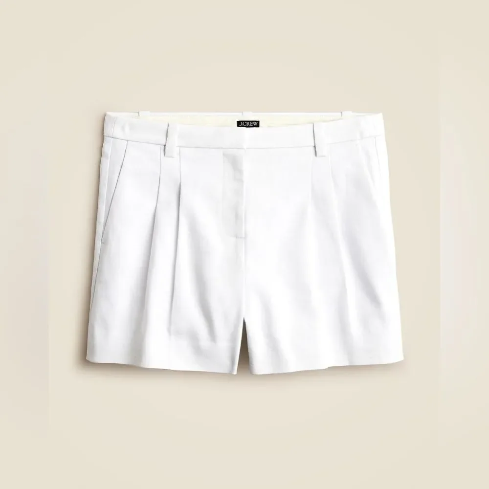 NWT J CREW Lucia short in stretch linen blend in white